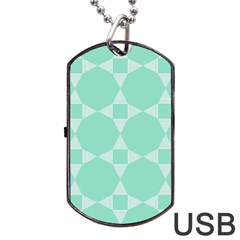 Mint Color Star - Triangle Pattern Dog Tag Usb Flash (one Side)