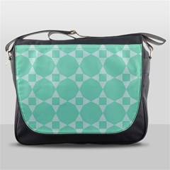 Mint Color Star - Triangle Pattern Messenger Bags by picsaspassion