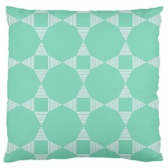 Mint Color Star - Triangle Pattern Large Cushion Case (one Side)