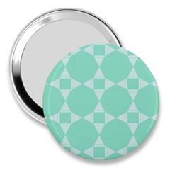 Mint Color Star - Triangle Pattern 3  Handbag Mirrors