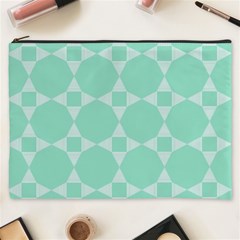 Mint Color Star - Triangle Pattern Cosmetic Bag (xxxl) 