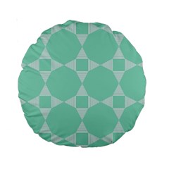 Mint Color Star - Triangle Pattern Standard 15  Premium Round Cushions