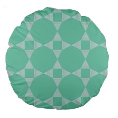 Mint Color Star - Triangle Pattern Large 18  Premium Round Cushions