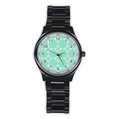 Mint Color Star - Triangle Pattern Stainless Steel Round Watch by picsaspassion