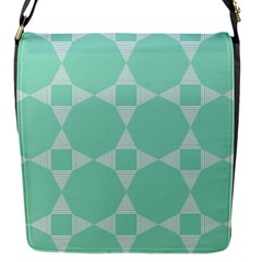 Mint Color Star - Triangle Pattern Flap Messenger Bag (s) by picsaspassion