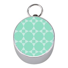 Mint Color Star - Triangle Pattern Mini Silver Compasses