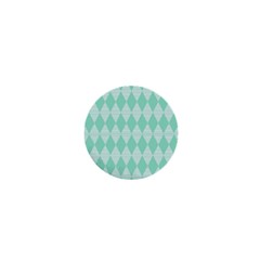 Mint Color Diamond Shape Pattern 1  Mini Buttons