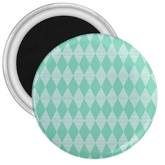 Mint Color Diamond Shape Pattern 3  Magnets by picsaspassion