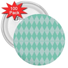 Mint Color Diamond Shape Pattern 3  Buttons (100 Pack) 