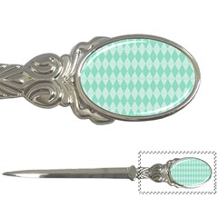 Mint Color Diamond Shape Pattern Letter Openers by picsaspassion