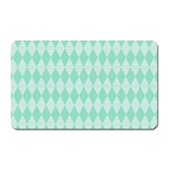 Mint Color Diamond Shape Pattern Magnet (rectangular)