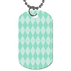 Mint Color Diamond Shape Pattern Dog Tag (two Sides)