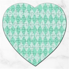 Mint Color Diamond Shape Pattern Jigsaw Puzzle (heart)