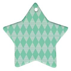 Mint Color Diamond Shape Pattern Star Ornament (two Sides) 