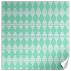 Mint Color Diamond Shape Pattern Canvas 12  X 12   by picsaspassion