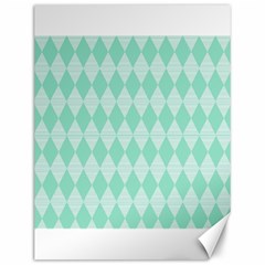 Mint Color Diamond Shape Pattern Canvas 12  X 16   by picsaspassion