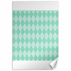 Mint Color Diamond Shape Pattern Canvas 24  X 36  by picsaspassion