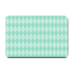 Mint Color Diamond Shape Pattern Small Doormat 