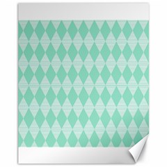 Mint Color Diamond Shape Pattern Canvas 11  X 14   by picsaspassion