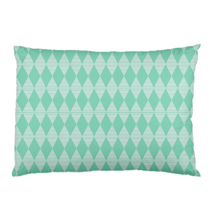 Mint color Diamond shape pattern Pillow Case