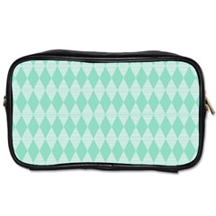 Mint Color Diamond Shape Pattern Toiletries Bags 2-side