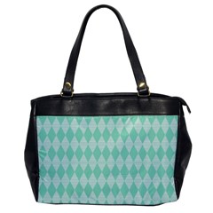 Mint Color Diamond Shape Pattern Office Handbags