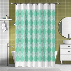 Mint Color Diamond Shape Pattern Shower Curtain 48  X 72  (small)  by picsaspassion