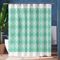 Mint Color Diamond Shape Pattern Shower Curtain 60  X 72  (medium) 