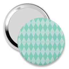 Mint Color Diamond Shape Pattern 3  Handbag Mirrors by picsaspassion