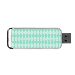 Mint Color Diamond Shape Pattern Portable Usb Flash (one Side)