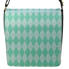 Mint Color Diamond Shape Pattern Flap Messenger Bag (s)