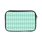 Mint color Diamond shape pattern Apple iPad Mini Zipper Cases Front