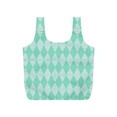 Mint Color Diamond Shape Pattern Full Print Recycle Bags (s)  by picsaspassion