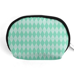 Mint Color Diamond Shape Pattern Accessory Pouches (medium) 