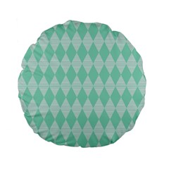 Mint Color Diamond Shape Pattern Standard 15  Premium Flano Round Cushions