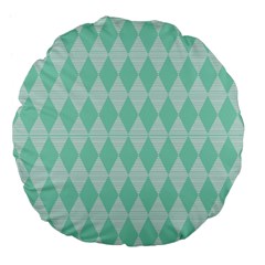 Mint Color Diamond Shape Pattern Large 18  Premium Flano Round Cushions by picsaspassion