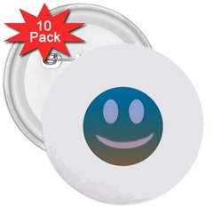 Smiley 3  Buttons (10 Pack) 