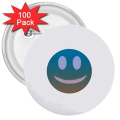 Smiley 3  Buttons (100 Pack) 