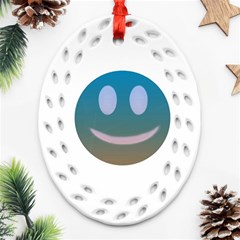 Smiley Oval Filigree Ornament (2-side) 