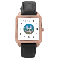 Smiley Rose Gold Leather Watch 