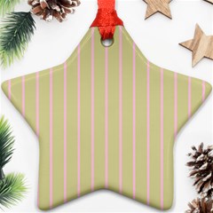 Summer Sand Color Pink Stripes Ornament (star) 