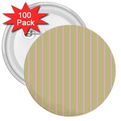 Summer Sand Color Pink Stripes 3  Buttons (100 Pack) 