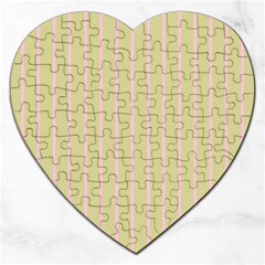 Summer Sand Color Pink Stripes Jigsaw Puzzle (heart)