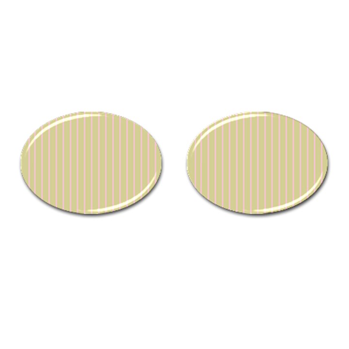 Summer sand color pink stripes Cufflinks (Oval)