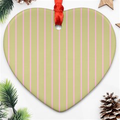 Summer Sand Color Pink Stripes Heart Ornament (2 Sides)