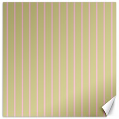 Summer Sand Color Pink Stripes Canvas 12  X 12  