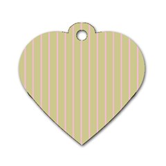 Summer Sand Color Pink Stripes Dog Tag Heart (two Sides)