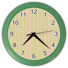 Summer Sand Color Pink Stripes Color Wall Clocks