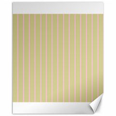 Summer Sand Color Pink Stripes Canvas 11  X 14  