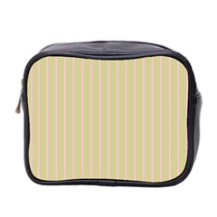 Summer Sand Color Pink Stripes Mini Toiletries Bag 2-side by picsaspassion